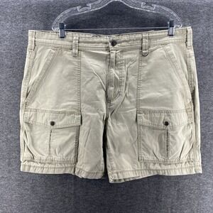 Eddie Bauer Shorts Mens 42 Beige Mid Rise Cargo Outdoor Hiking